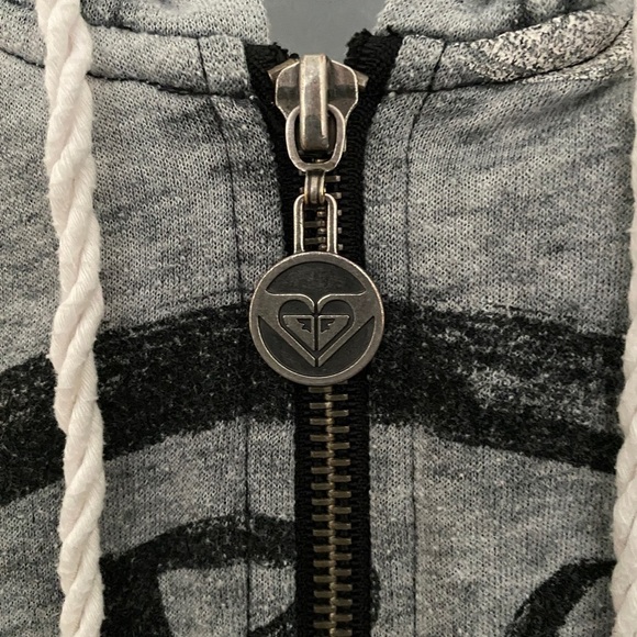 ROXY Surf Gray Hoodie Zip Jacket Women S Small - Picture 4 of 5
